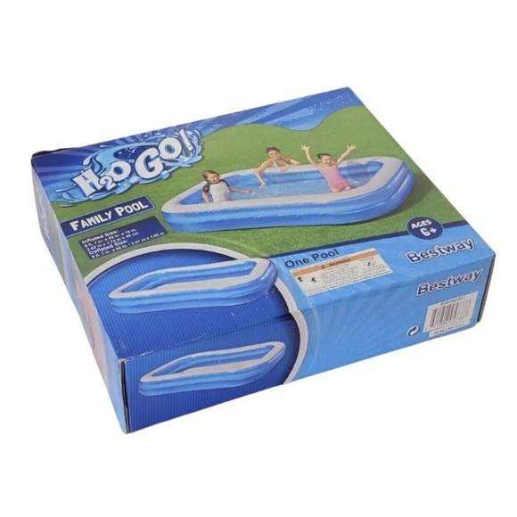 Bestway H2OGO Rectangular Inflatable 8ft 7in x 69in x 18in Family Pool | Summer - Picture 7 of 12